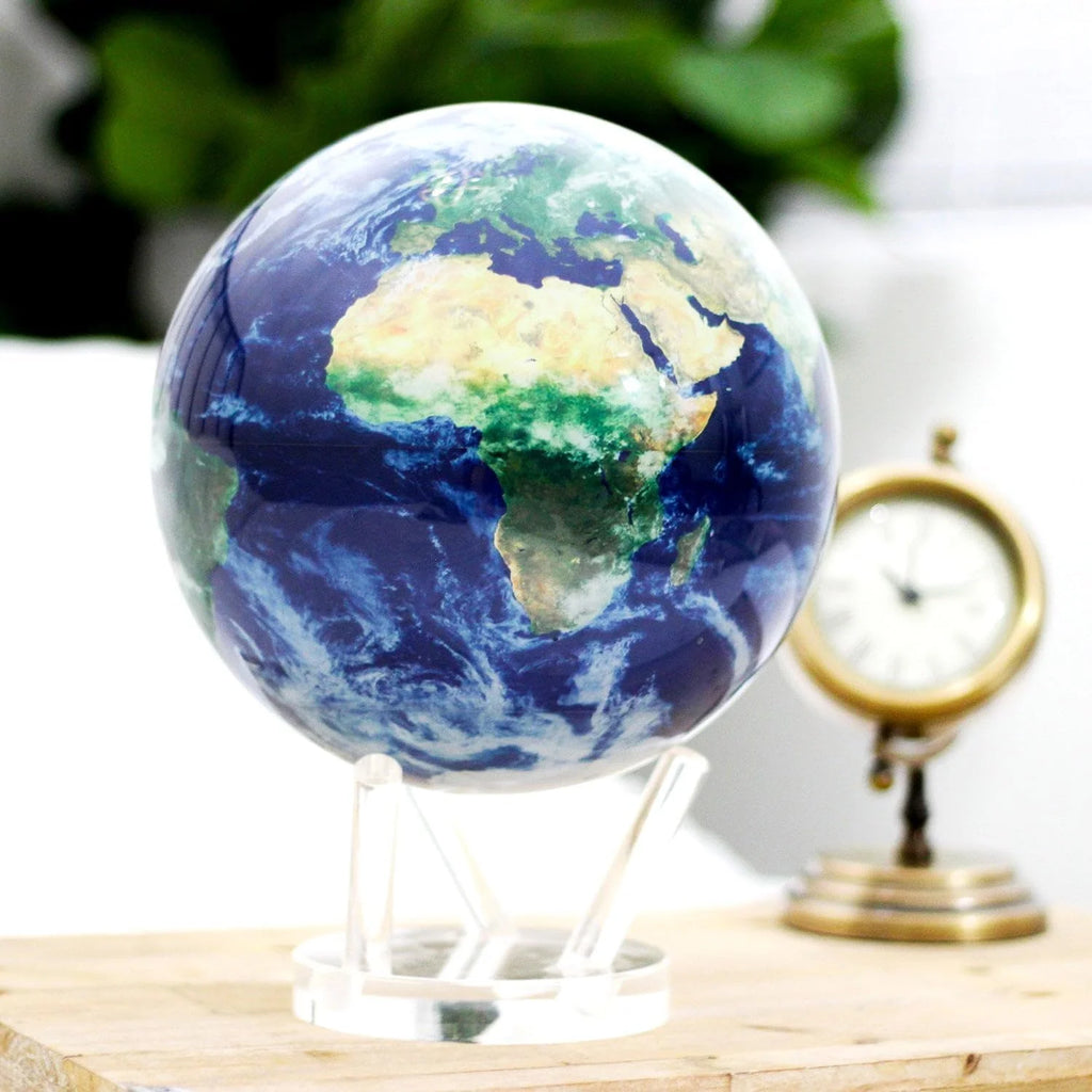 MOVA 4.5" Self-Rotating Globe Earth with Clouds, Light Powered