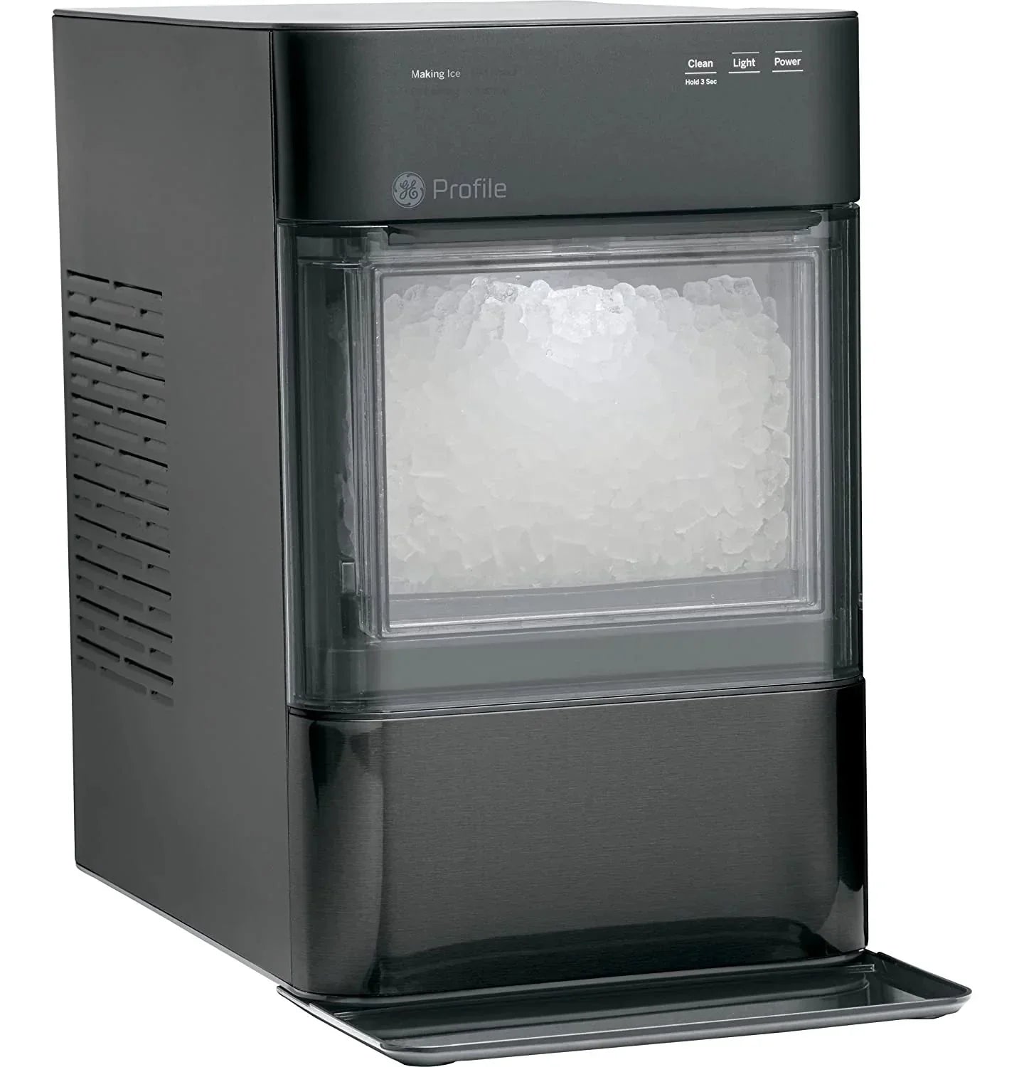 Countertop Nugget Ice Maker | Ice Machine with WiFi Connectivity | Smart Home Kitchen Essentials | Black Stainless
