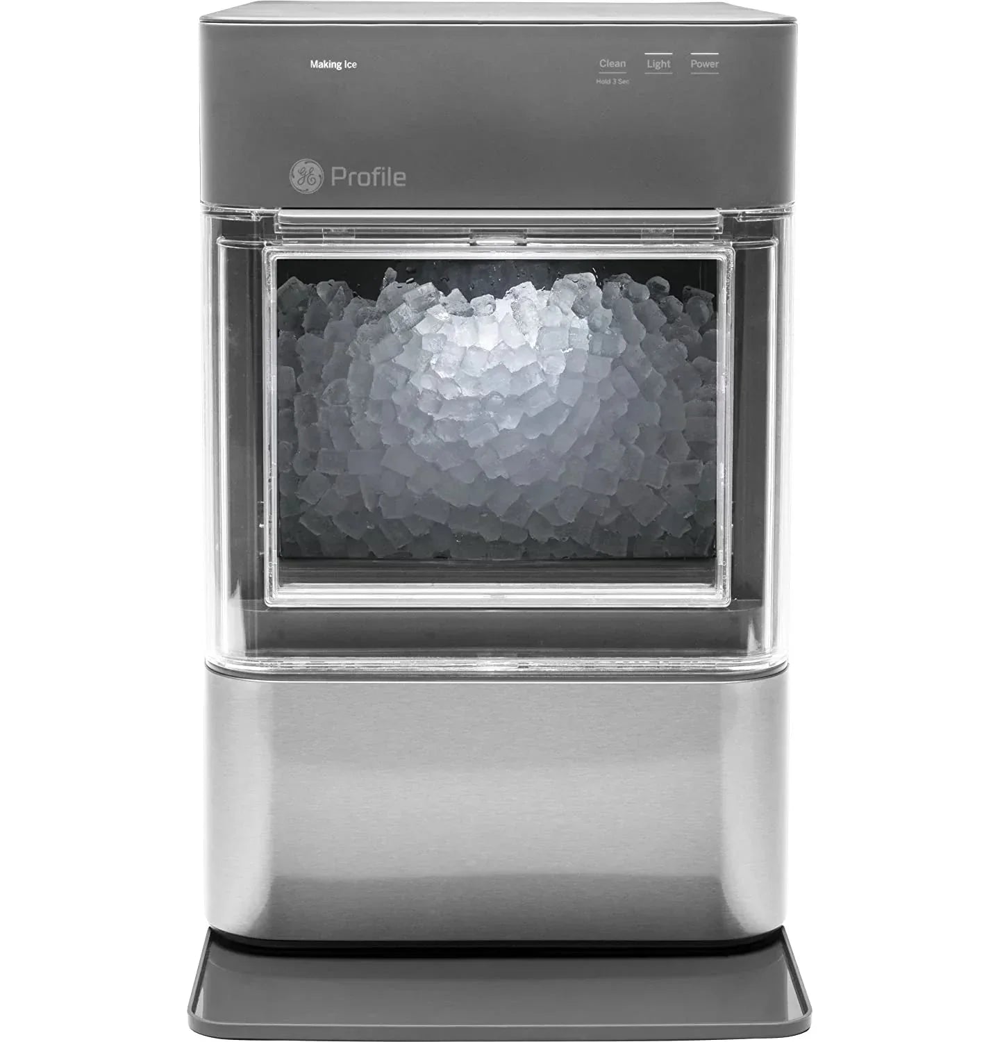 Countertop Nugget Ice Maker | Ice Machine with WiFi Connectivity | Smart Home Kitchen Essentials | Black Stainless