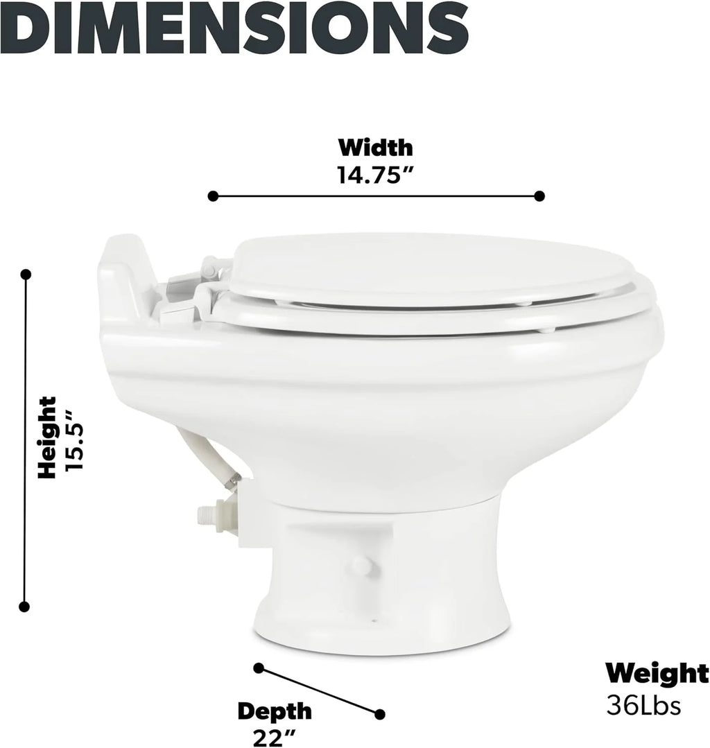 320 Series Standard Height RV Toilet - White