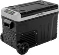 EUHOMY 12 Volt Refrigerator, 37QT(35L) Electric Cooler, Portable Freezer 12V/24V DC 110-240V AC, 12V Fridge -4��~68��, 12V Cooler with Wheels & 2 Baskets for Travel, Truck, Boat, Camping